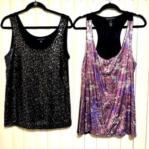 LIKE NEW - 2x Sparkle Tank Tops, SZ L